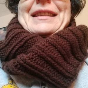 Handmade ribbed infinity scarfs. 3colors shown